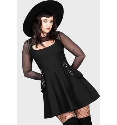 Black Veil Chiffon Dress