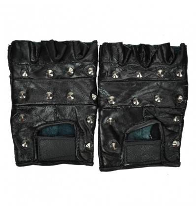 Stud Leather Gloves Black
